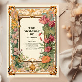 Vintage Blumenhochzeit Einladung