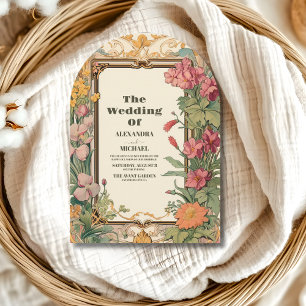 Vintage Blumenhochzeit Einladung