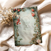 Vintage Blumenhochzeit Einladung