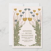 Vintage Blumenhochzeit Einladung (Vorderseite)