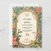 Vintage Blumenhochzeit Einladung (Vorderseite)