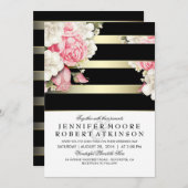 Vintage Blumenhochzeit Einladung (Vorne/Hinten)