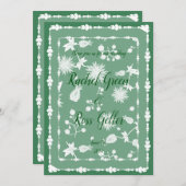 Vintage Blumenhochzeit Einladung (Vorne/Hinten)