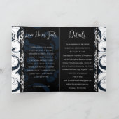 Vintage Blumenhochzeit Einladung Schwarz/Weiß (Innenseite)