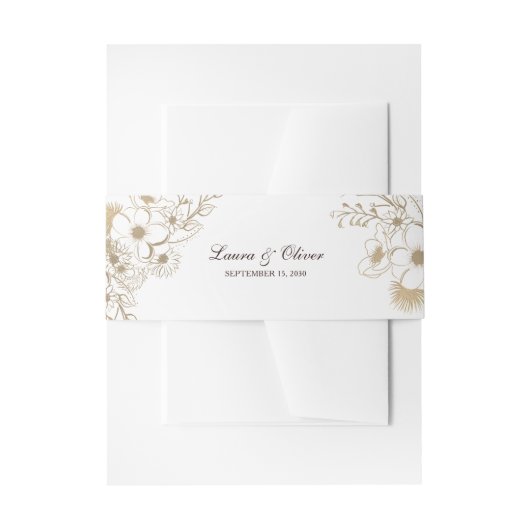 Vintage Blumenhochzeit Einladungsbanderole (Vorderseite Beispiel)