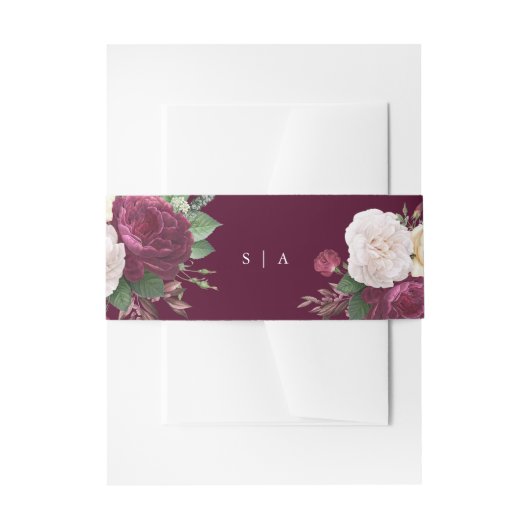 Vintage Blumenhochzeit Einladungsbanderole (Vorderseite Beispiel)