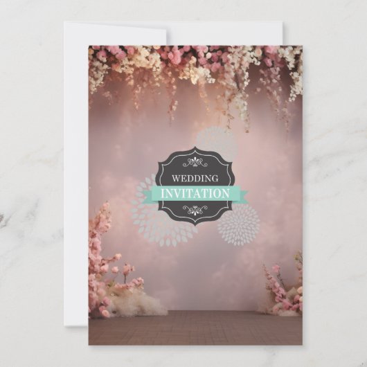 Vintage Blumenhochzeit - elegante Rahmen Einladung (Vorderseite)