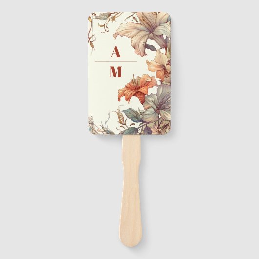 Vintage Blumenhochzeit Fächer (Vorderseite)