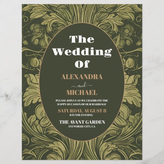 Vintage Blumenhochzeit Flyer (Vorne)