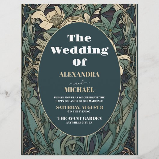 Vintage Blumenhochzeit Flyer (Vorne)