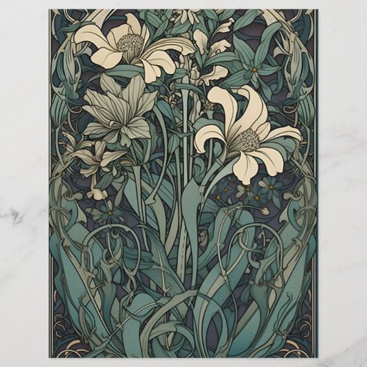 Vintage Blumenhochzeit Flyer (Hinten)