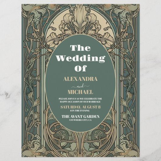 Vintage Blumenhochzeit Flyer (Vorne)