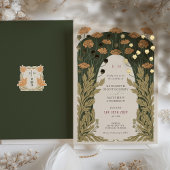 Vintage Blumenhochzeit Folieneinladung