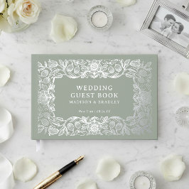 Vintage Blumenhochzeit Gästebuch