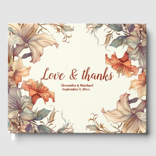 Vintage Blumenhochzeit Gästebuch (Vorderseite)