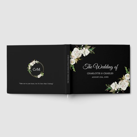 Vintage Blumenhochzeit Gästebuch (Voll)