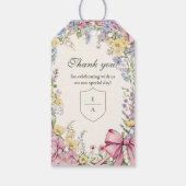 Vintage Blumenhochzeit Geschenkanhänger (Rückseite)