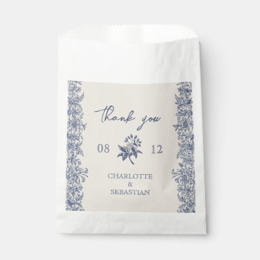 Vintage Blumenhochzeit Geschenktütchen (Vorderseite)