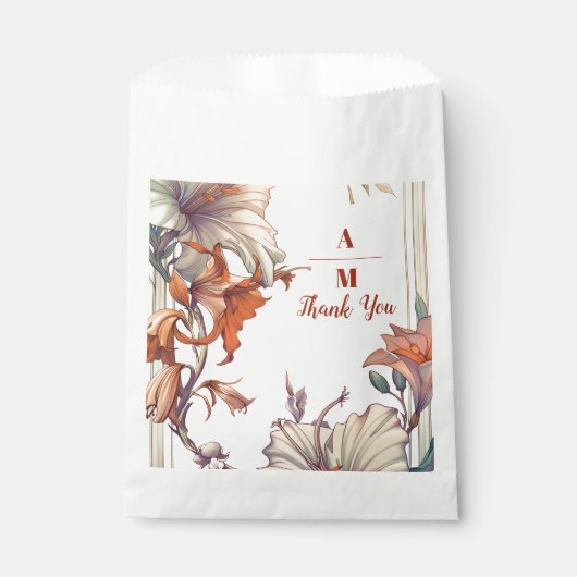 Vintage Blumenhochzeit Geschenktütchen (Vorderseite)