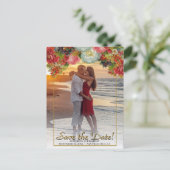 Vintage Blumenhochzeit im Herbst speichern das Dat Postkarte (Stehend Vorderseite)