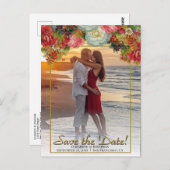 Vintage Blumenhochzeit im Herbst speichern das Dat Postkarte (Vorne/Hinten)