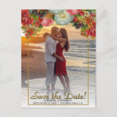 Vintage Blumenhochzeit im Herbst speichern das Dat Postkarte (Vorderseite)