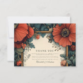 Vintage Blumenhochzeit Jugendstil Dankeskarte (Vorderseite)
