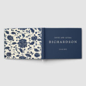 Vintage Blumenhochzeit | Marine und Creme Gästebuch (Voll)