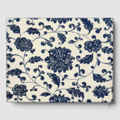 Vintage Blumenhochzeit | Marine und Creme Gästebuch (Rückseite)