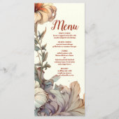 Vintage Blumenhochzeit Menükarte (Vorderseite)