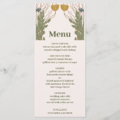 Vintage Blumenhochzeit Menükarte (Vorderseite)