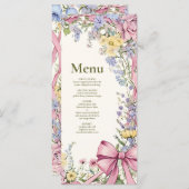 Vintage Blumenhochzeit Menükarte (Vorne/Hinten)