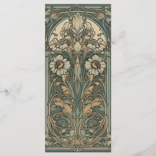 Vintage Blumenhochzeit Menükarte (Rückseite)