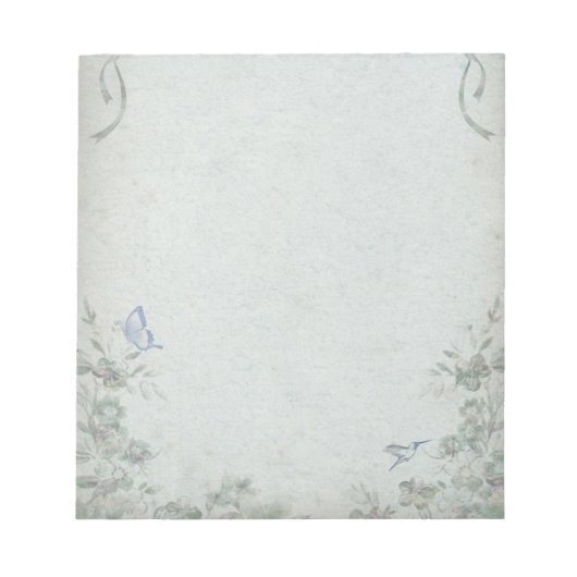 Vintage Blumenhochzeit Notizblock (Vorderseite)