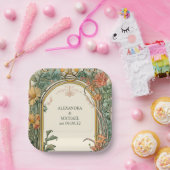 Vintage Blumenhochzeit Pappteller (Party)