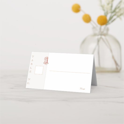 Vintage Blumenhochzeit Platzkarte (Vorderseite)