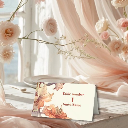 Vintage Blumenhochzeit Platzkarte
