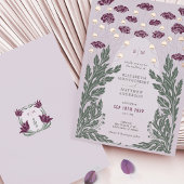 Vintage Blumenhochzeit Rose Gold Folieneinladung