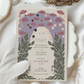 Vintage Blumenhochzeit Rose Gold Folieneinladung