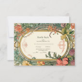 Vintage Blumenhochzeit RSVP Karte (Vorderseite)