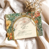 Vintage Blumenhochzeit RSVP Karte