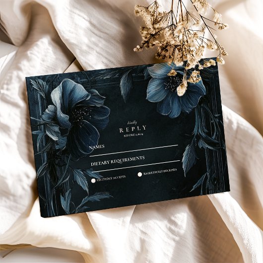 Vintage Blumenhochzeit RSVP Karte