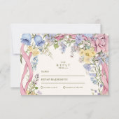 Vintage Blumenhochzeit RSVP Karte (Vorderseite)