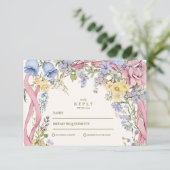 Vintage Blumenhochzeit RSVP Karte (Stehend Vorderseite)