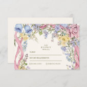 Vintage Blumenhochzeit RSVP Karte (Vorne/Hinten)