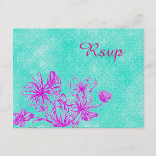 Vintage Blumenhochzeit RSVP Postkarte