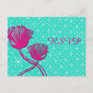 Vintage Blumenhochzeit RSVP Postkarte