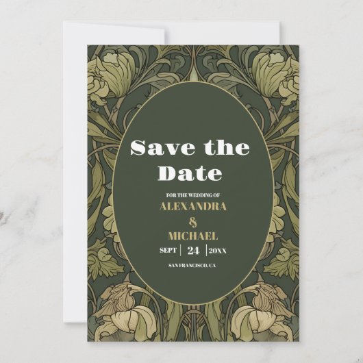 Vintage Blumenhochzeit Save The Date (Vorderseite)