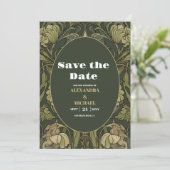 Vintage Blumenhochzeit Save The Date (Stehend Vorderseite)