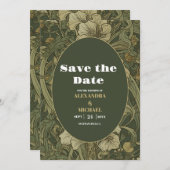 Vintage Blumenhochzeit Save The Date (Vorne/Hinten)